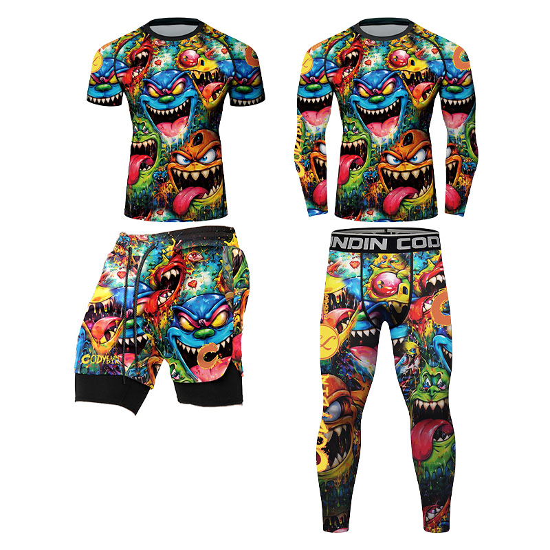 Rash Guard - Мужская компрессионная футболка с 3D-граффити в