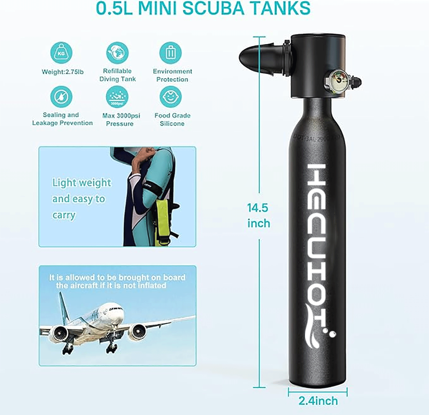 HECUIOI мини-бак для подводног – обзор и цена Snorkel Set