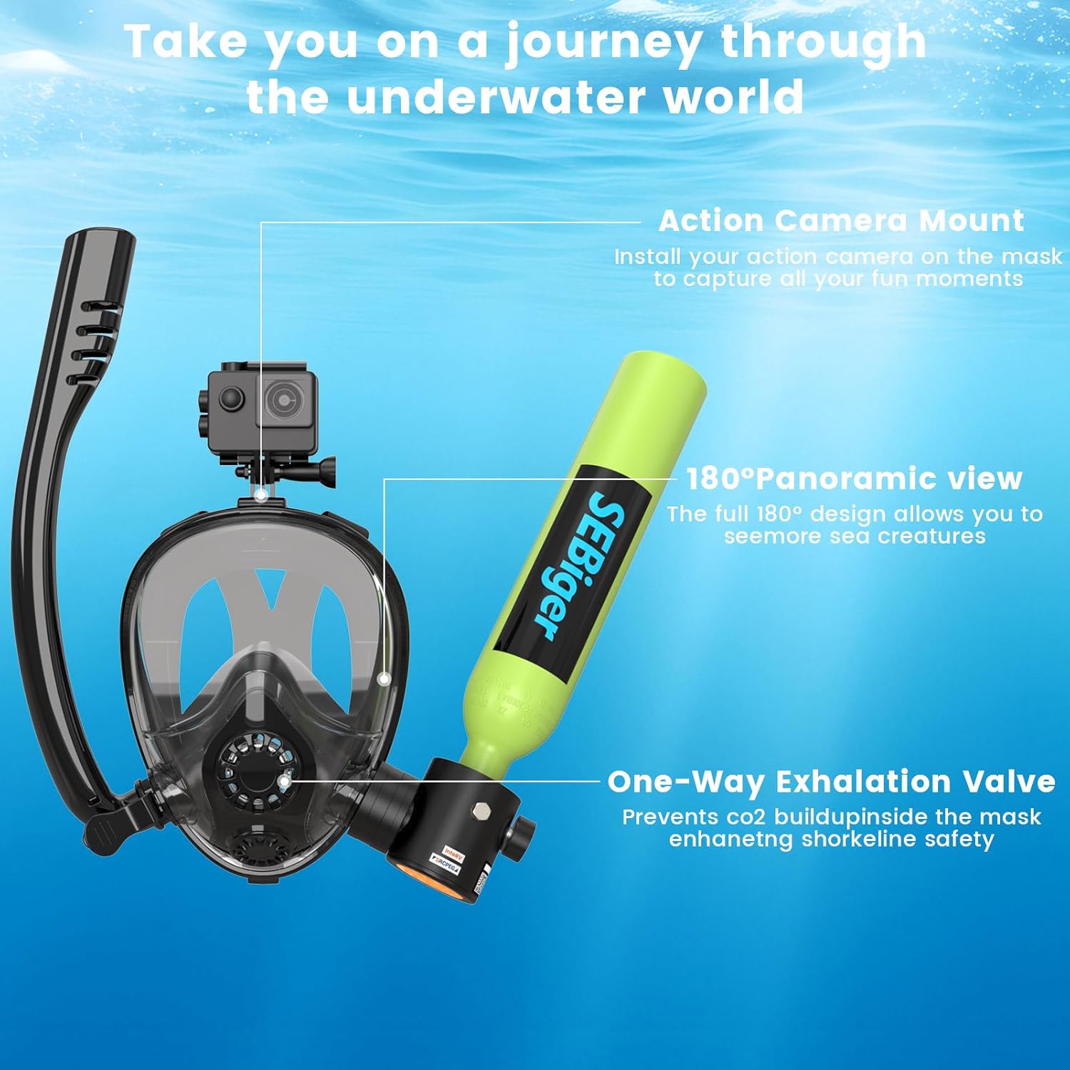 Мини-баллон для дайвинга 0,5 л – обзор и цена Snorkel Set